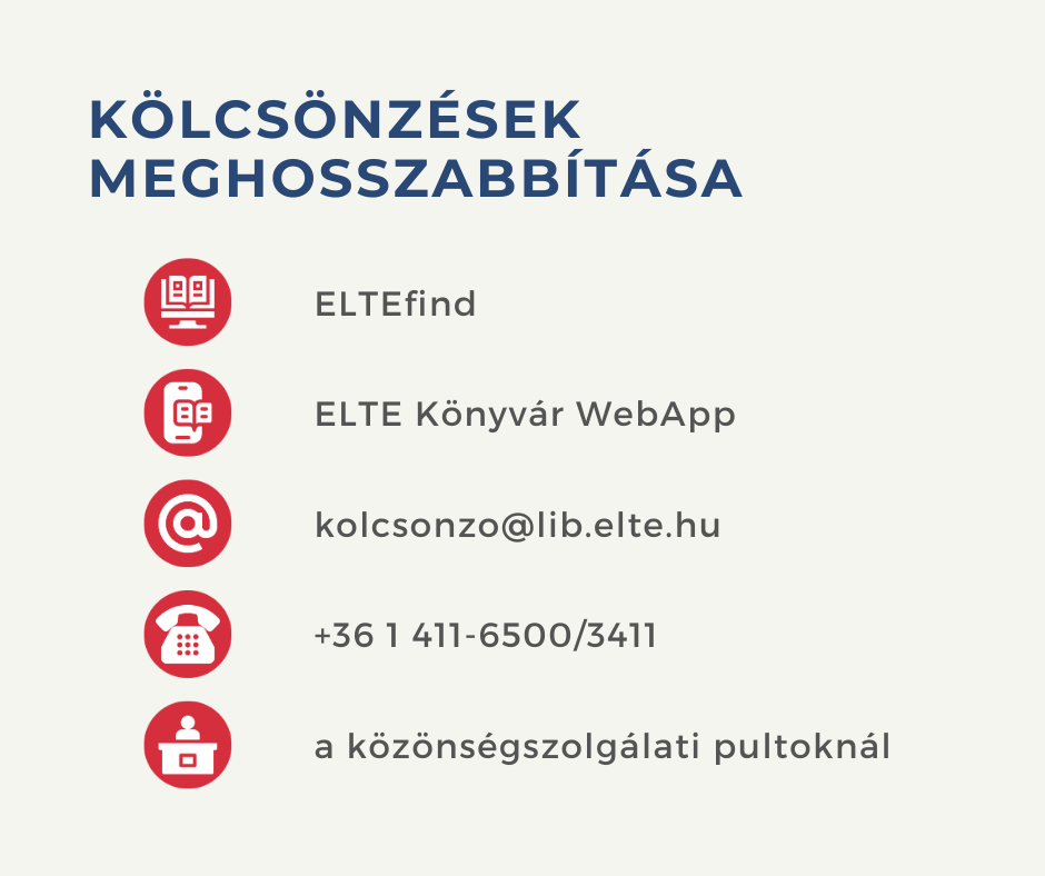 A képen a kölcsönzések meghosszabbításának módjai láthatók illusztrálva.